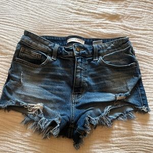 High Rise Cut Off Shortie Jeans